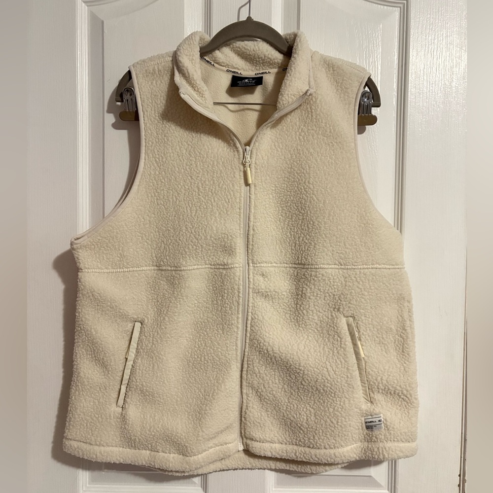 O'Neill Cream Zip-up Sherpa Fleece Vest